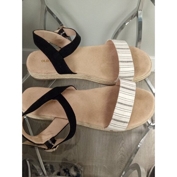 Women's Old Navy Canvas Sandals Black and Tan Size 9 - Picture 5 of 8